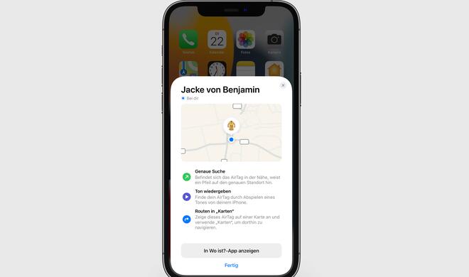 AirTags einrichten: Schritt 5