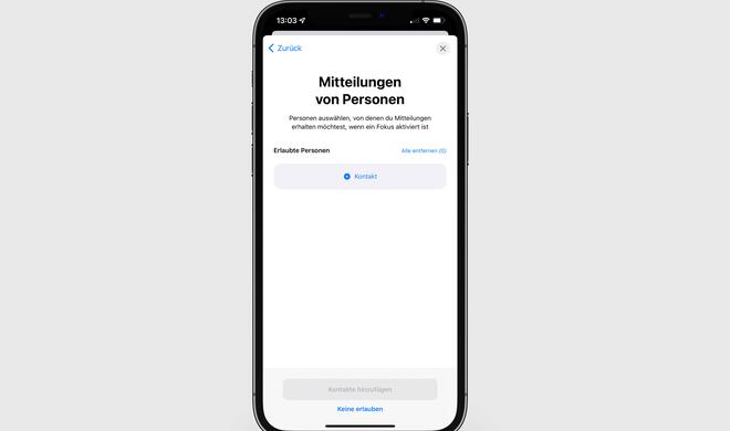 Im zweiten Schritt kannst du festlegen, welche Personen dich erreichen können.