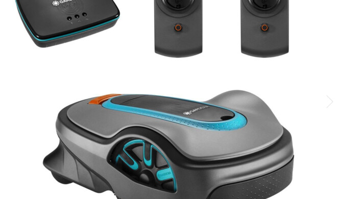 Gardena smart Sileno life 750 mit einem Gateway und smart Power-Pack.