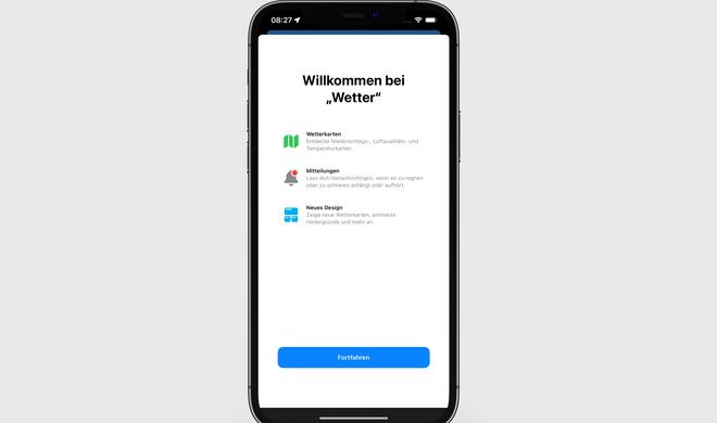 Die Wetter-App bekommt einen neuen Startbildschirm