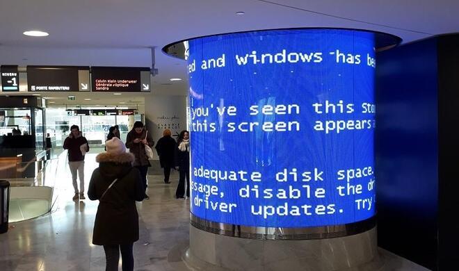 Viele Systeme setzen auf Windows – auch die Werbesäule.