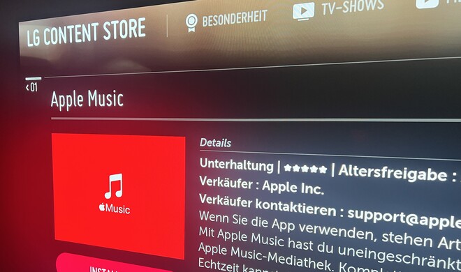 Apple Music im LG Content Store