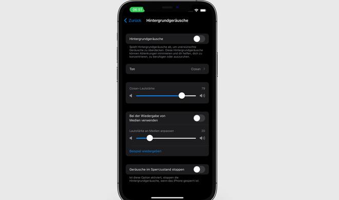 Hintergrundgeräusche für weniger Ablenkung