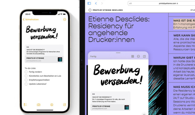 Schnellnotizen am iPad und iPhone