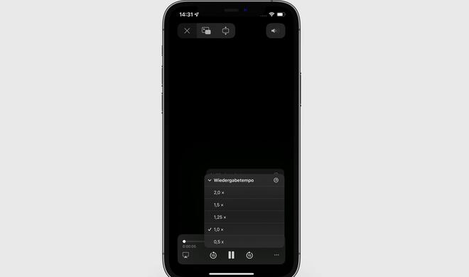 Anpassung der Videogeschwindigkeit in iOS
