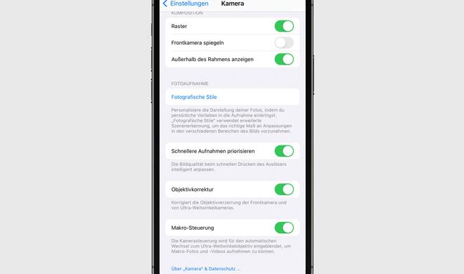 Der Makro-Modus ist seit iOS 15.2 deaktivierbar