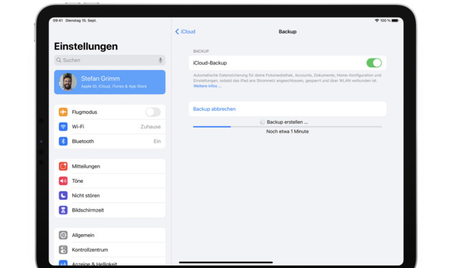 iCloud-Backup am iPad
