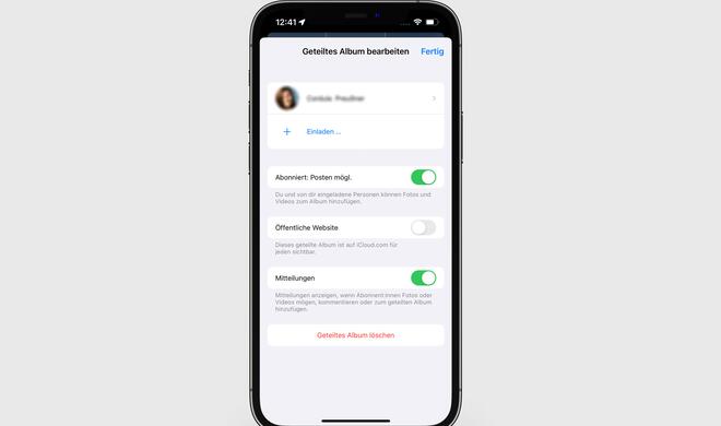 Geteiltes Album in Fotos