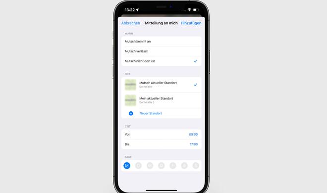 Standortänderungen teilen