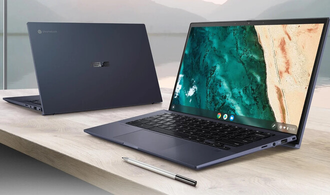 Das Chromebook CX9 arbeitet sowohl mit Eingabestiften, die den USI-Industriestandard unterstützen, als auch mit proprietären Pens von Asus.