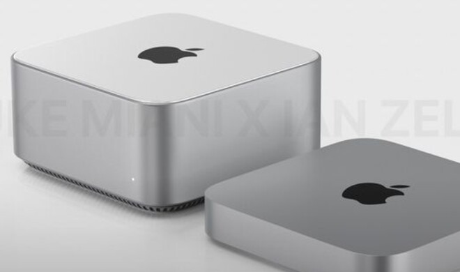 Mac Studio und Mac mini im Größenvergleich