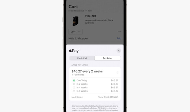 „Später mit Apple Pay bezahlen“ ist wohl zunächst nur in den USA verfügbar