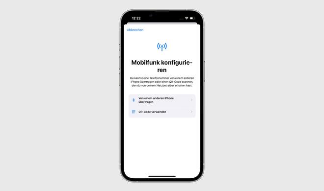 eSIM per Bluetooth übertragen