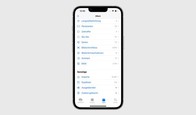 Ausgeblendete Fotos werden geschützt