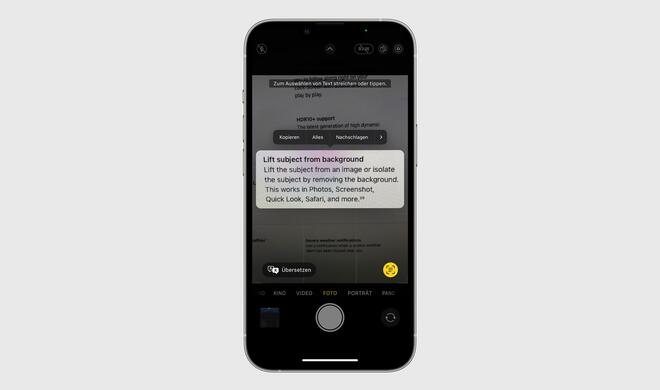 Direkt in der Kamera-App übersetzen