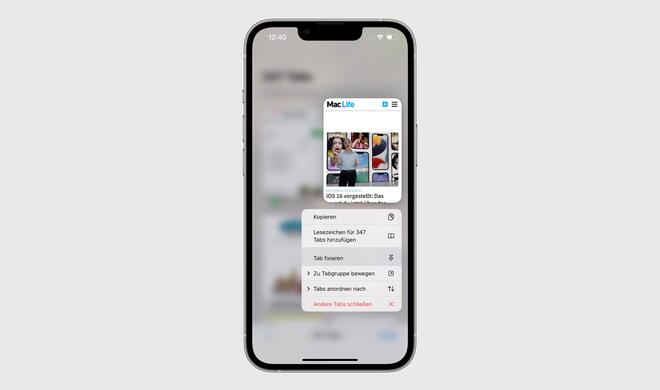 Fixierte Tabs für jede Tabgruppe