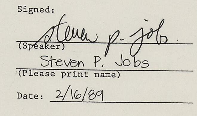 Unterschrift von Steve Jobs