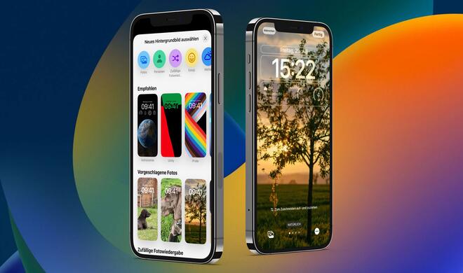 Apple stellt dir eine Vorauswahl aus eigenen Vorlagen und deinen Bildern bereit