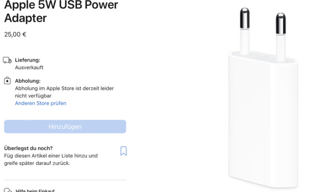 5W Netzteil ausverkauft