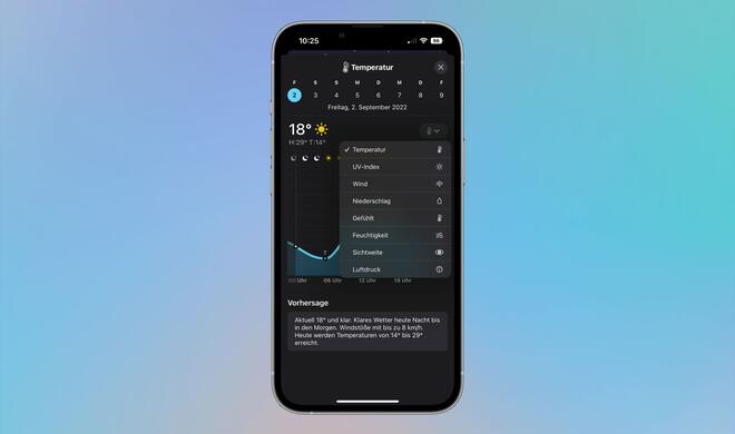 Das Aufklappmenü offenbart viele Möglichkeiten