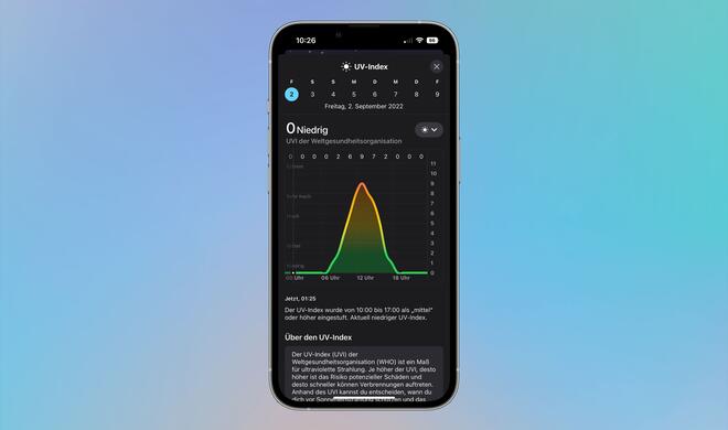 In der Wetter-App erfährst du zusätzliche Details zum UV-Index