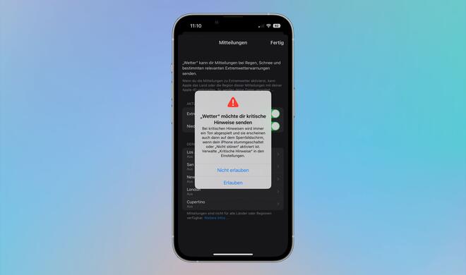 Vor dem Aktivieren kommt ein Warnhinweis