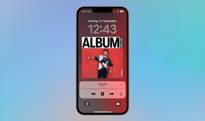 Vollbild-Musikplayer auf dem Sperrbildschirm