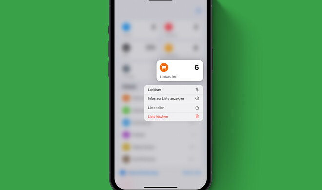 Du kannst deine Erinnerungen auch oben anpinnen