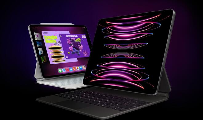 Die wohl größte Neuerung am iPad Pro der 6. Generation steckt auf der Platine: Im Inneren arbeitet der neue M2-Chip, der bereits im MacBook Air zum Einsatz kam.