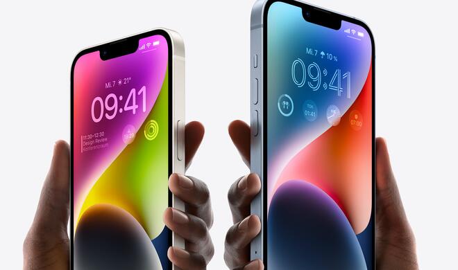 iPhone 14 und iPhone 14 Plus (rechts)