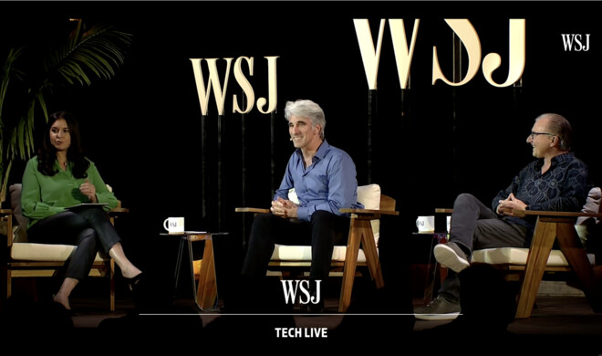 Craig Federighi und Greg Joswiak stehen Joanna Stern Rede und Antwort. Meistens jedenfalls.