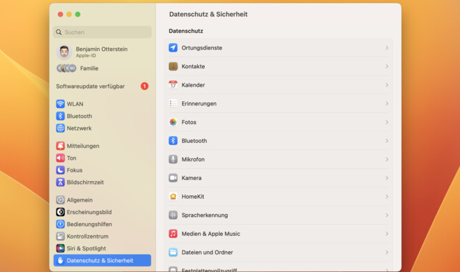 Das Datenschutzmenü sollte dir auch bekannt vorkommen.
