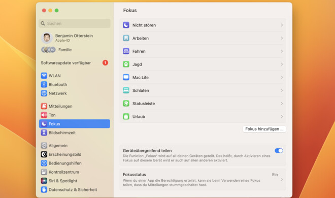 Der Fokus-Modus ist 1:1 von iOS übernommen