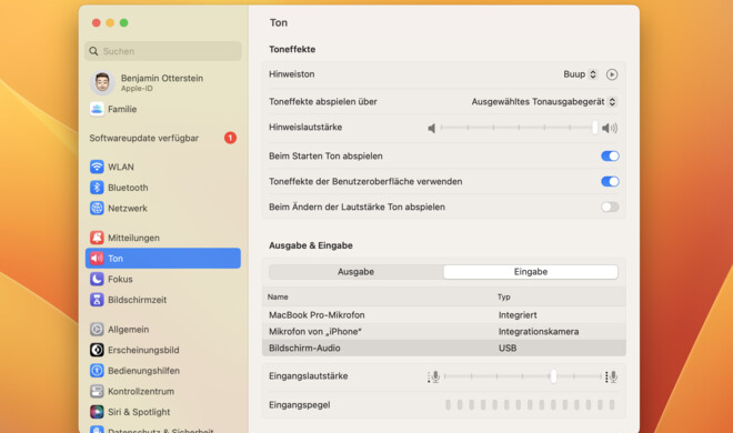 Das Ton-Menü orientiert sich deutlich an iOS