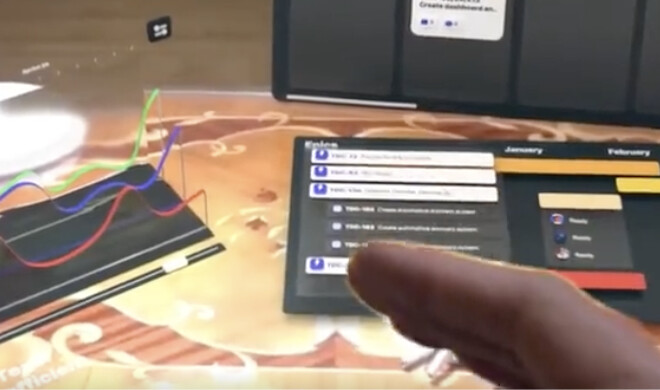 Abschnitt aus dem Konzept-Video für ein Augmented-Reality-Bedienkonzept von Apple. 