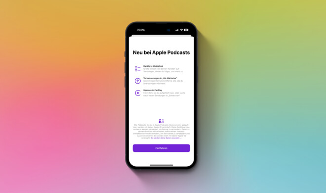 Ein neuer Startbildschirm informiert über die Neuerungen