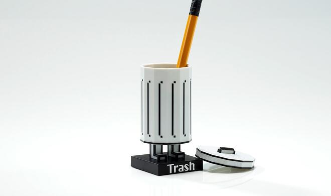 Der Papierkorb lässt sich als Stifthalter verwenden