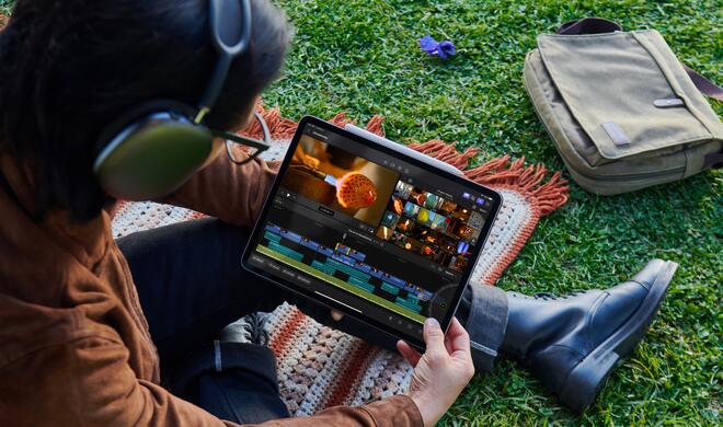 Mit Final Cut Pro für iPad erhalten Anwender:innen das ultimative mobile Studio für alle ihre Anforderungen für Videoaufnahmen und Schnitt — unabhängig davon, wo sie gerade sind.