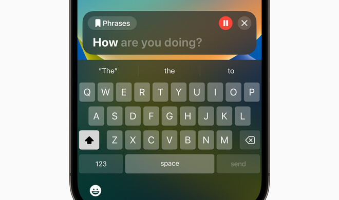 Live Speech soll auch auf dem Sperrbildschirm bereitstehen