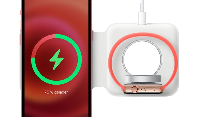 Das MagSafe Duo Ladegerät lädt Apple Watch und iPhone gleichzeitig