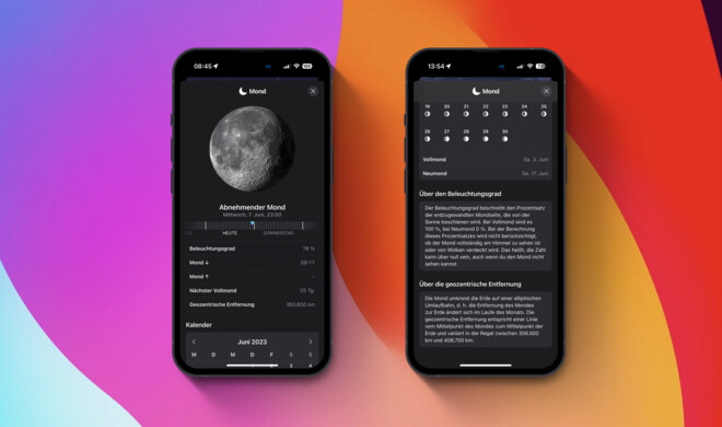 Das neue Mond-Modul ist ein Highlight der Wetter-App unter iOS 17