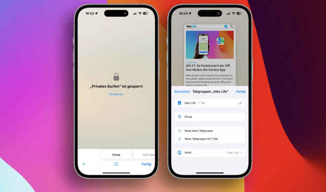 Das private Surfen bleibt in Safari unter iOS 17 auch privat.
