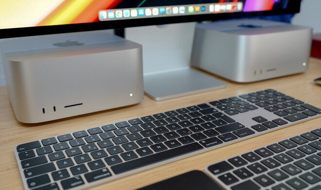 Doppeltes Lottchen: Der Mac Studio 2023 ist optisch vom Vorjahresmodell nicht zu unterscheiden. Anders sieht es unter der Haube aus, dank M2-Max- und M2-Ultra-Chips wurde deutlich an der Leistung gedreht.