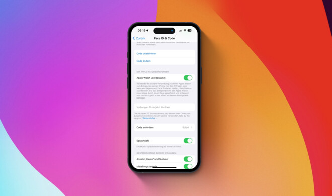 Deinen neuen Passcode kannst du für 72 Stunden noch mit deinem alten Code ändern