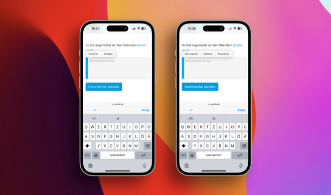 Du kannst jetzt überall Passwörter und Kontakte einfügen
