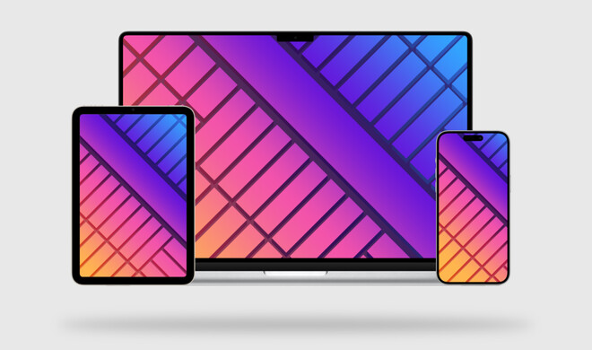 Die neuen „Minimal M2 Ultra“-Wallpaper gibt es in einer hellen Variante, ...