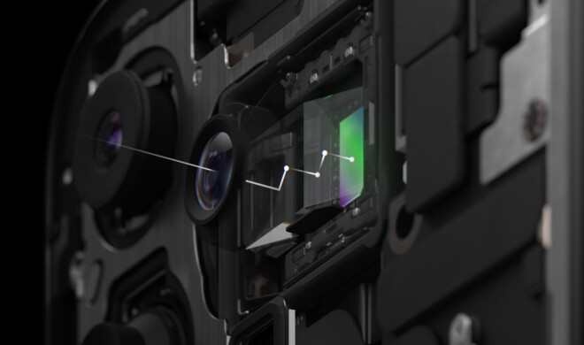 Beim iPhone 15 Pro Max wird das Licht mehrfach gebrochen, um die Brennweite auf stattliche 120 mm zu erhöhen.