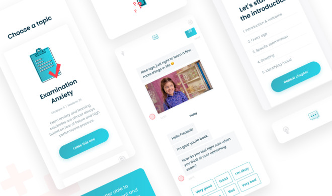 Ein echter Dialog: Der AI-Chatbot Mina bedient sich Methoden der kognitiven Verhaltenstherapie und reagiert individuell auf die Eingaben von Nutzer:innen.