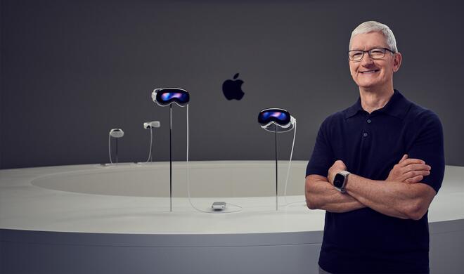 Apple-CEO Tim Cook zeigt stolz sein nächstes großes Ding: Apple Vision Pro