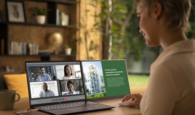 Im Homeoffice oder unterwegs: Portable Monitore erweitern die Laptop-Anzeige, ohne zu viel Platz einzunehmen.